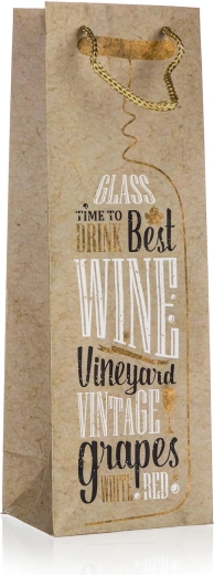 Poklon-vrećica za bocu TIME TO DRINK 12 × 35 × 9 cm