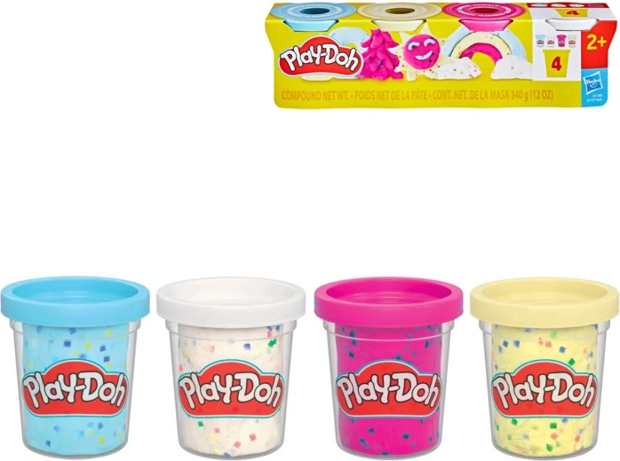 Play-Doh plastelin s konfetima, 4 posudice – 4 komada