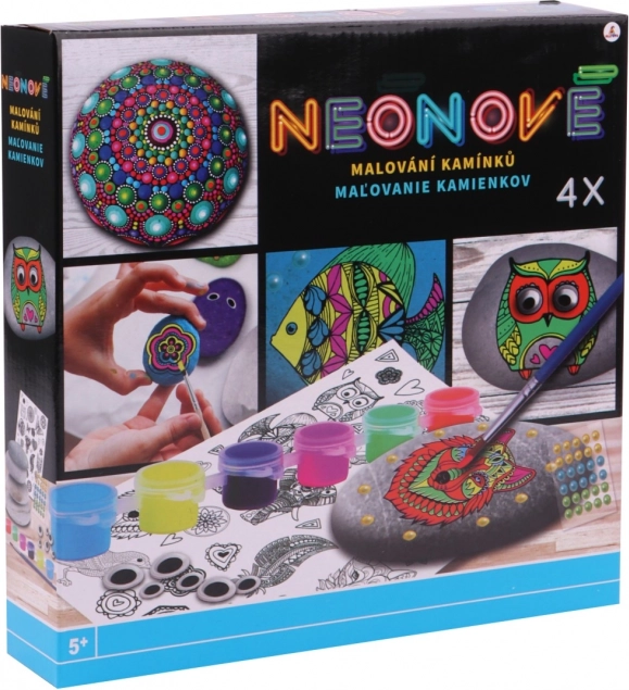 Kreativni set za oslikavanje kamenčića neon