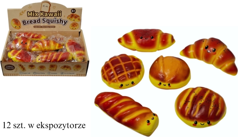 Kawaii antistresni squishy gnjecavac – roščić/pecivo mix - 1 komad