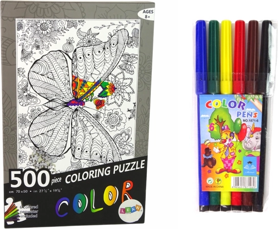 Coloring Puzzle 500 Pieces Butterfly