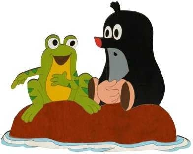 DoDo velika drvena dekoracija Krt i žaba