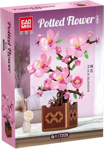 Peach Blossom Building Set in a Flower Pot