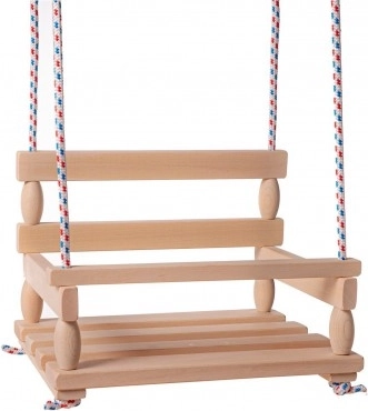Drvena viseća ljuljačka za stan i vrt, prirodna 38 × 30 cm, nosivost 80 kg
