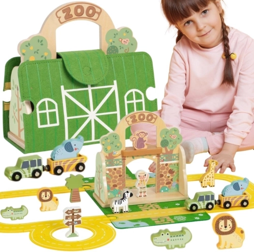 Tooky Toy prijenosni mini zoološki vrt u kovčegu