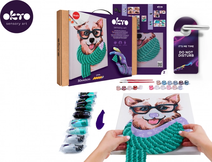 Okto slikanje po brojevima i 3D modeliranje – slika Fashion Corgi 30 × 40 cm