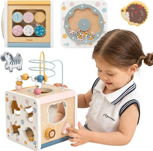 VIGA PolarB Wooden Activity Cube 7-in-1 with Animals