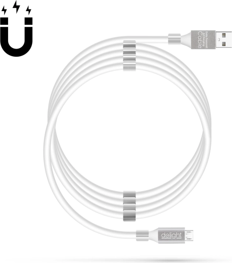 Magnetic MicroUSB data cable 2 A white