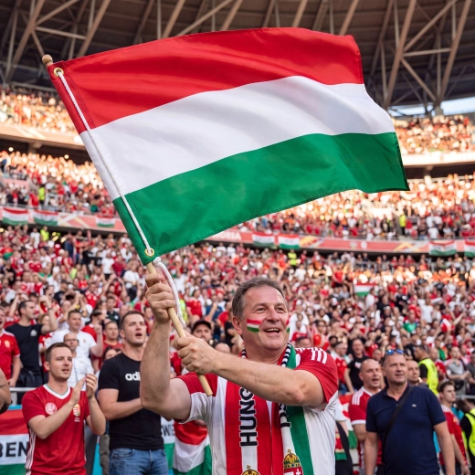 Hungarian fan flag cape 150 × 90 cm