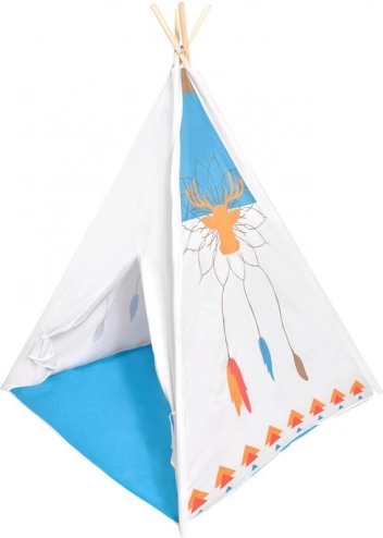Dječji teepee ECOTOYS s drvenom konstrukcijom i podlogom
