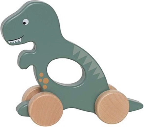 Jabadabado drveni dinosaurus na kotačićima zeleni