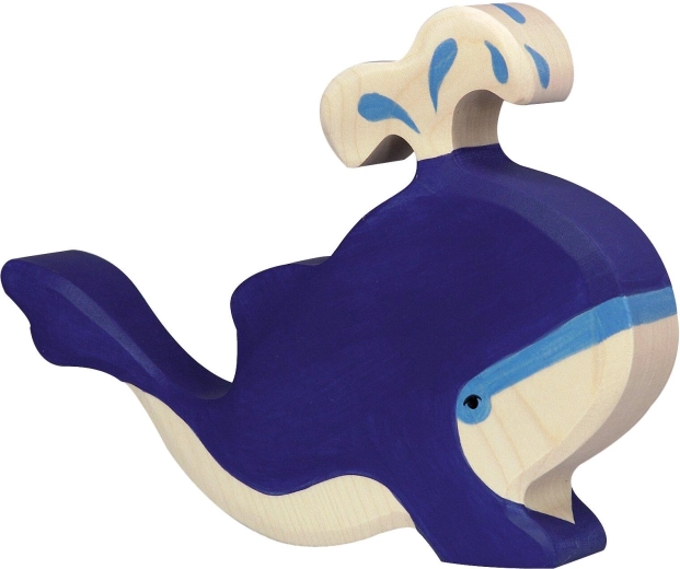 Holztiger blue whale with spout - 1 piece