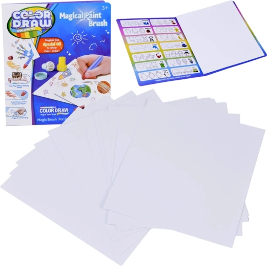 Papir za čarobno crtanje COLOR DRAW – zamjenski set od 18 listova s LED kistom