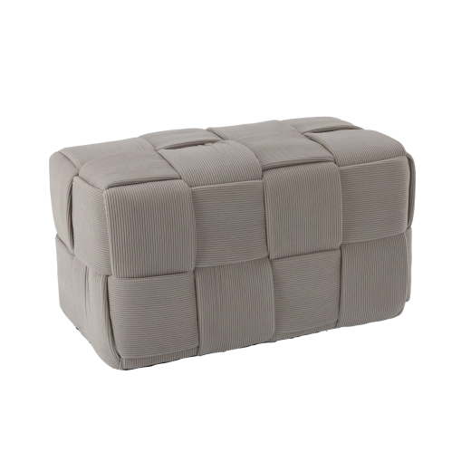 Pleteni pravokutni puf svijetlosivi 60 × 32 × 32 cm