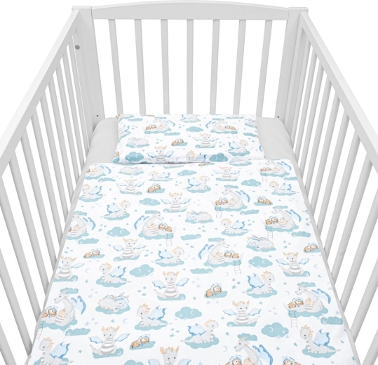 Dvodelna pamučna posteljina za krevetić NEW BABY Zmajić 120 × 90 cm