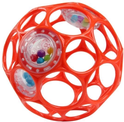 Oball zveckasta loptica Rattle 10 cm narančasta