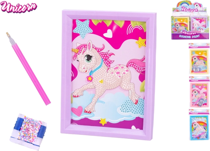 Unicorn Colorful Gem Sticker Kit in Frame