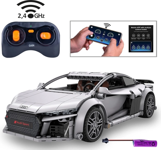 CaDA Audi R8 Coupé 1:14 Remote-Controlled, Grey