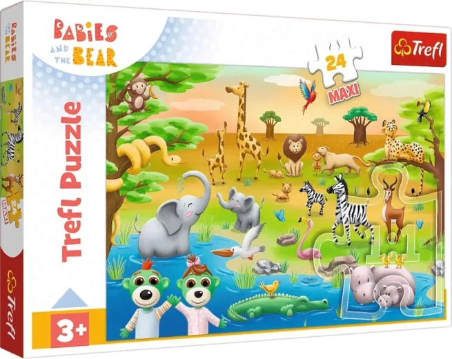 Trefl maxi puzzle 24 dijelova – BOBAŠKI I MEDVJEDIĆ sa životinjama