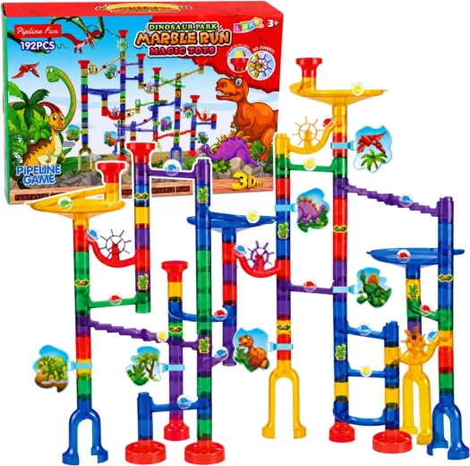 Dinosaur marble run – construction set, 192 pieces