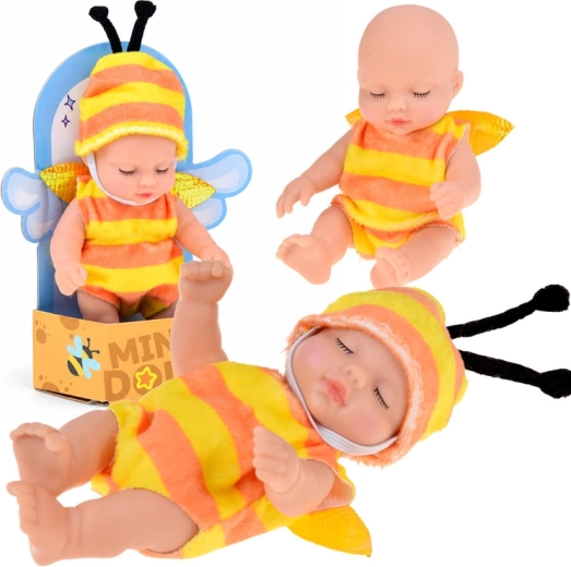 Mini lutkica beba u kostimu pčelice 11 cm - 1 komad