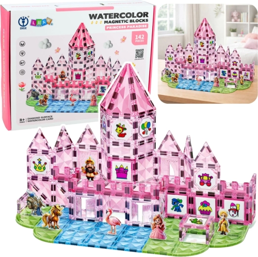 Magnetičke građevne kocke – princezin dvorac, 142 dijelova