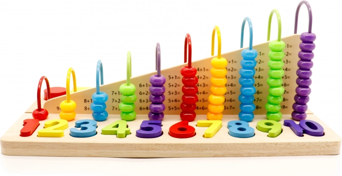 Edukativna drvena igračka s kuglicama ECOTOYS