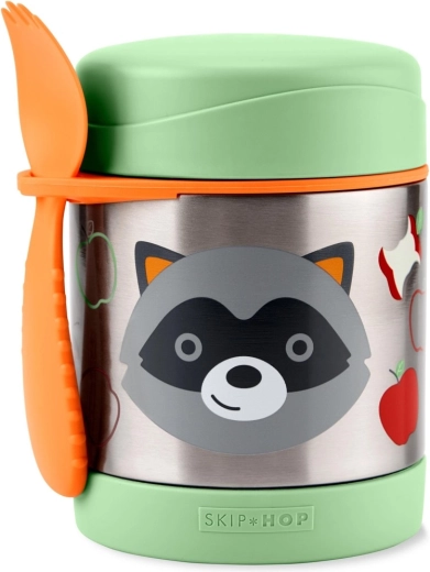 Skip Hop Zoo termosica za hranu sa žlicom-vilicom – rakun 325 ml