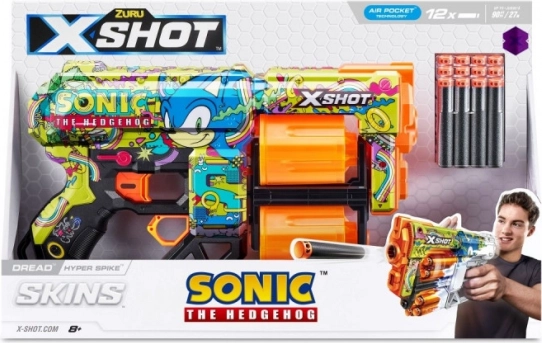 X-Shot Skins Dread Sonic – pjenasti pištolj na strelice, bubnjasti spremnik 12 kom