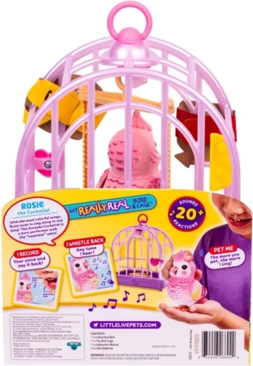 Moose Little Live Pets govoreća ptičica s kavezom - 1 komad