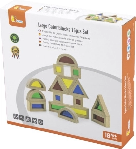 Colorful Wooden Blocks, 16 Pieces