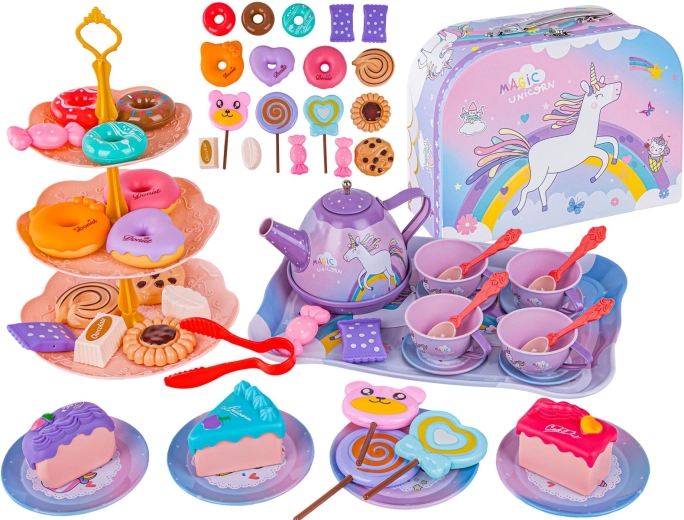 Dječji čajni set Magic Unicorn u kovčegu – 48 dijelova