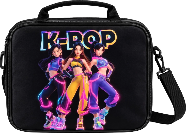 K-Pop Demon Hunters HUNTR/X Black Thermal Lunch Bag