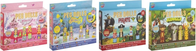 Kreativni set Peg Dolls - Princeze, Alkemija, Pirati i Džungla