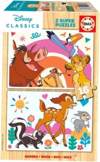 Educa drvena slagalica Kralj lavova i Bambi 2 x 16 dijelova