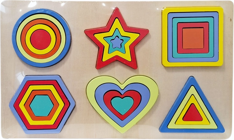 Wooden educational shape sorter with geometric shapes - 1 piece