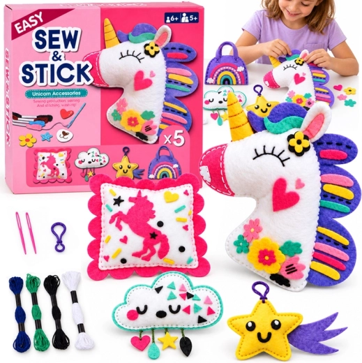 Creative Felt Sewing and Gluing Kit Unicorn – 5 Decorations