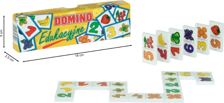Domino plastično edukativno – brojevi i voće