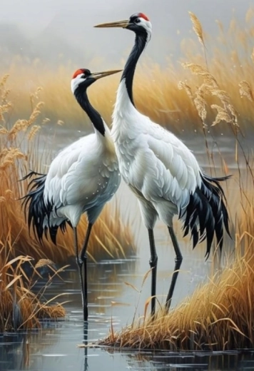 Norimpex diamond painting Cranes in reeds 30 × 40 cm
