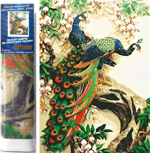 Dijamantno slikanje Plemeniti paun 30 × 40 cm