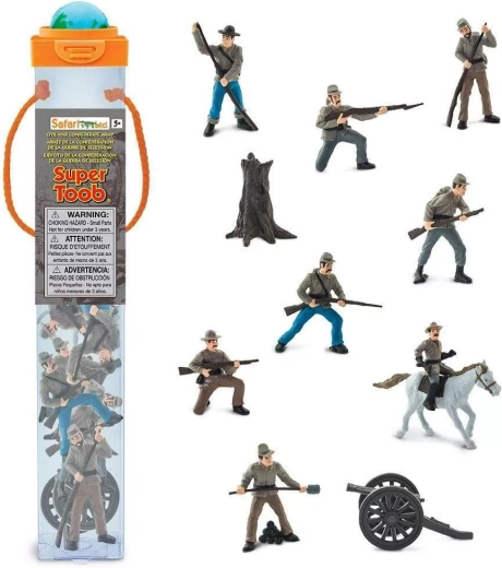 Safari Ltd. tube with Confederate Army figurines