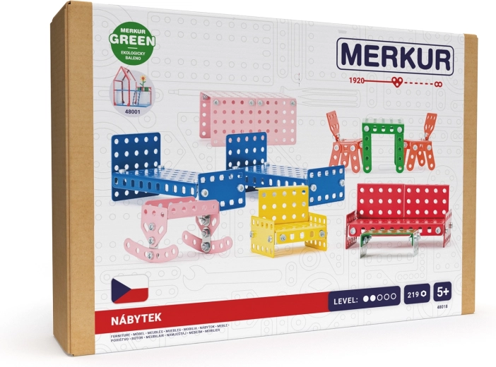 Merkur metalni namještaj za kućicu za lutke, 219 dijelova