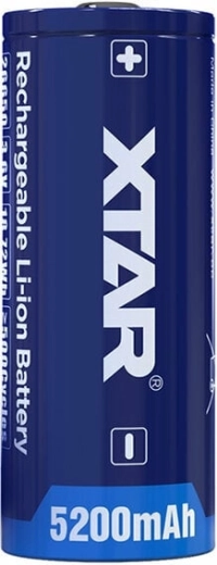 Punjiva Li-ion baterija XTAR 26650 5200 mAh 3,6 V (button top)