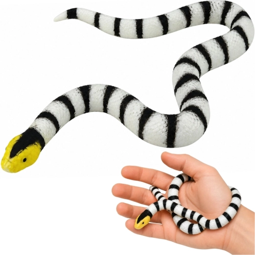 Realistična gumena zmija crno-bijela 33 cm