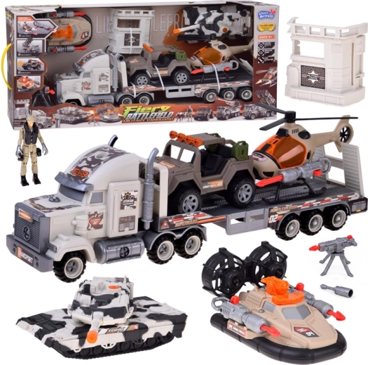 Large Military Play Set with Truck, Tank and Helicopter