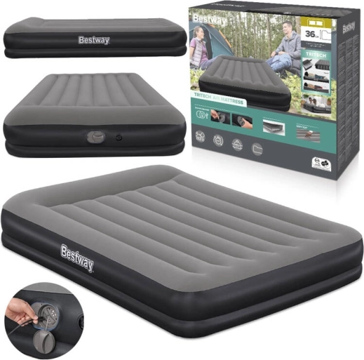 Bestway madrac na napuhavanje Tritech s ugrađenom USB pumpom 152 × 203 × 36 cm