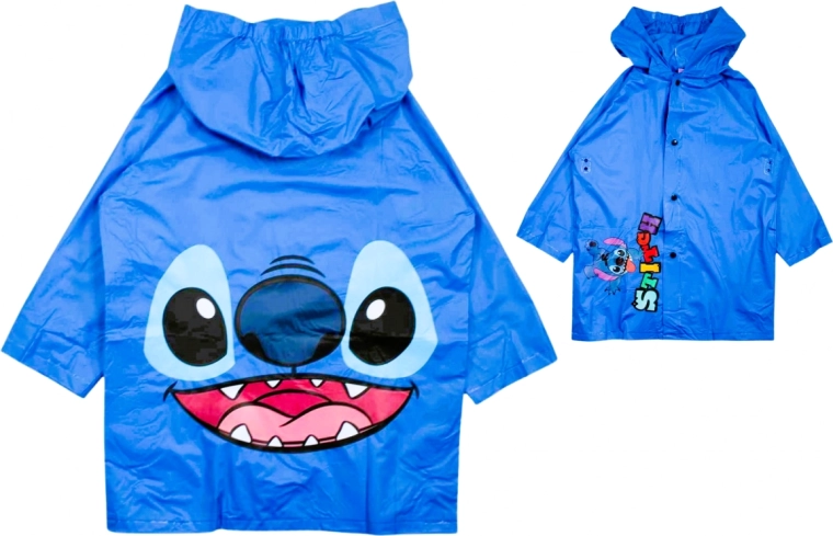 Dječja kišna kabanica Disney Stitch plava s kapuljačom