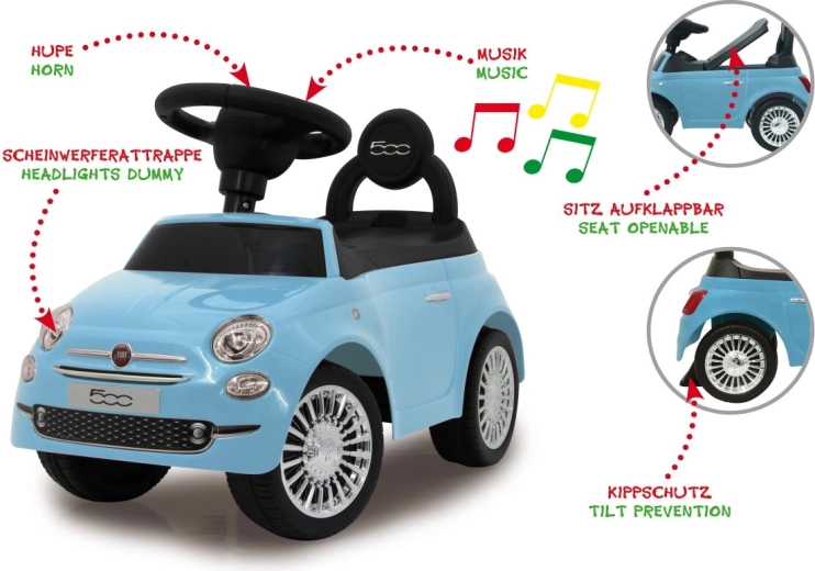 Jamara ride-on Fiat 500 2-in-1 blue