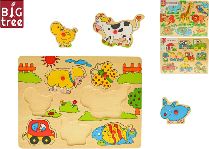 Wooden Peg Puzzle Big Tree 30 × 22.5 cm, 3 designs