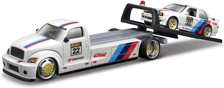 Maisto Elite Transport kamion s platformom s BMW M3 1988 1:64